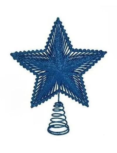 Christbaumspitze In Form Eines Blauen Sterns