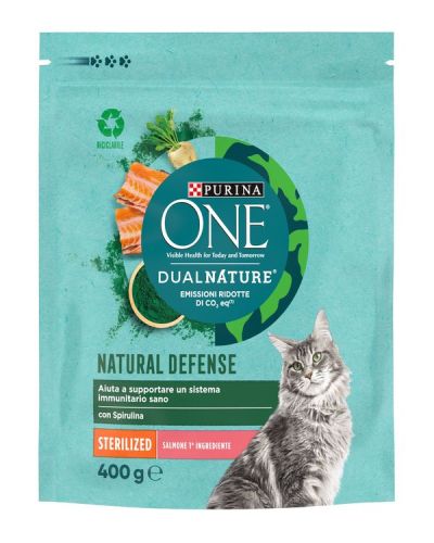 PURINA ONE Dual Nature Croccantini Gatti Sterilizzati Salmone 400G