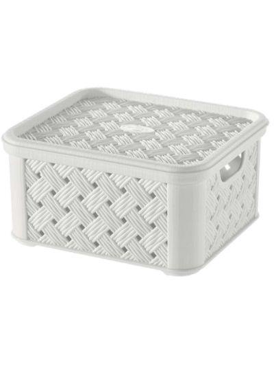 Boîte Organisatrice Avec Couvercle Blanc 14X16X8Cm