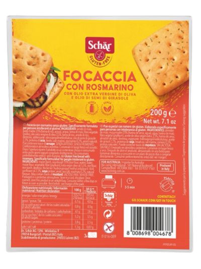 SCHAR  Gluten Free Focaccia 200gr