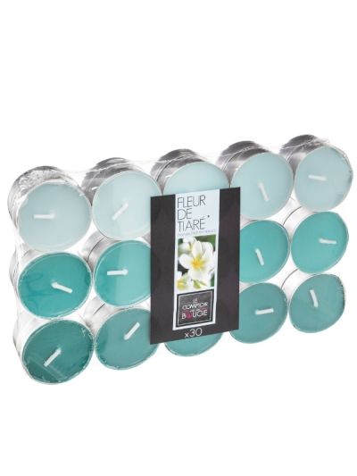 Set Mit 30 Duftenden Teelichtern Nina Tiare Blumen 