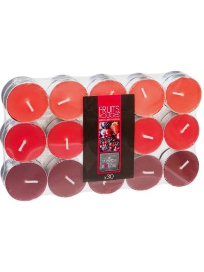 Set Mit 30 Duftenden Teelichtern Nina Rote Früchte 