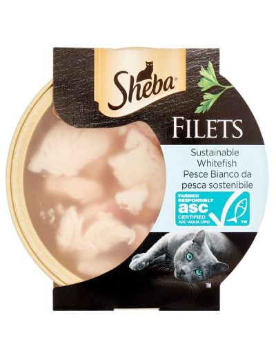 SHEBA Filets Aliments Humides Poisson Blanc 60G