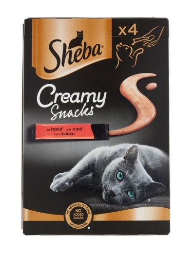 SHEBA Creamy Snacks Bœuf 4X12G