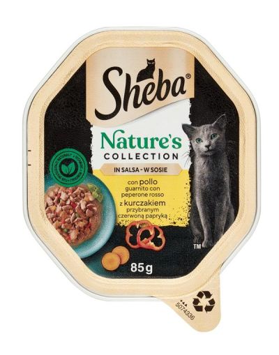 SHEBA Aliments Humides Poulet Et Poivre Rouge 85G