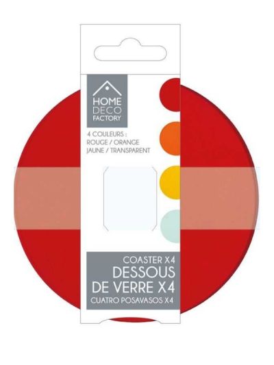 Aperitif-Accessoire Farbige Glasuntersetzer 4 Stück 10Cm