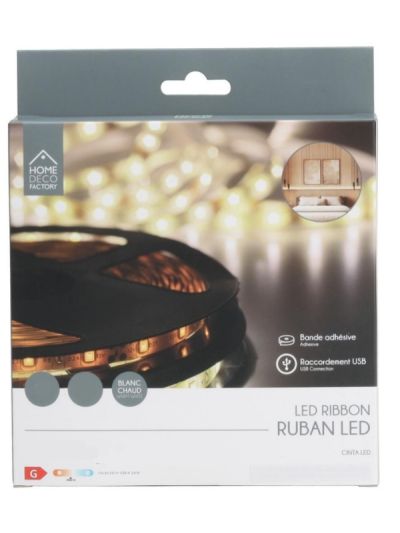  Ruban Rgb 150 Leds Blanc Chaud Avec Telecommande 500Cm