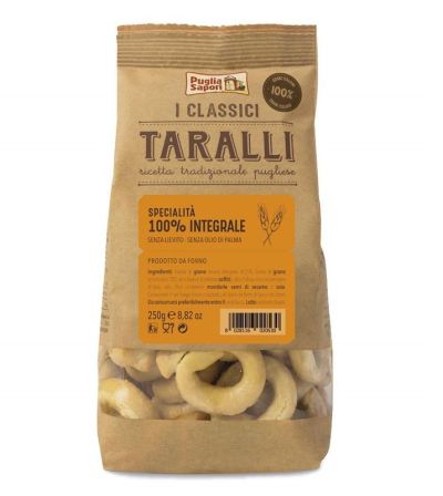 PUGLIA SAPORI Taralli Classici 100% Integrali 250G