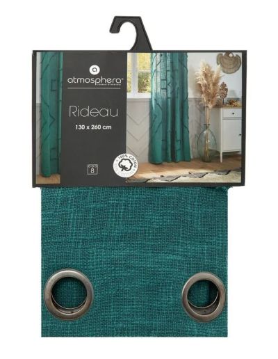 Rideau INCA En Coton Matelassé Bleu 130X260Cm