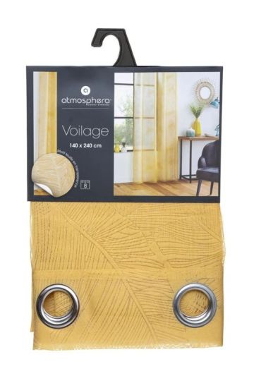 Tenda Ad Anelli In Tessuto Voilage Dèvo Ocra 140X240Cm