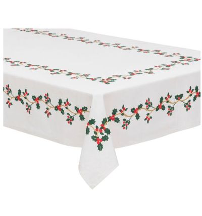 Holly Baumwolltischdecke Mit Stechpalme 140X240Cm