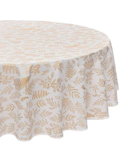Goldene Und Weiße Schmutzabweisende Weihnachtstischdecke 180Cm