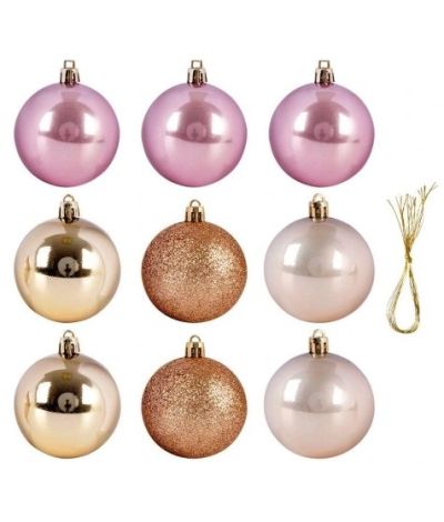 9 Weihnachtskugeln Aus Kunststoff 60Mm - Weihnachtsdekoration