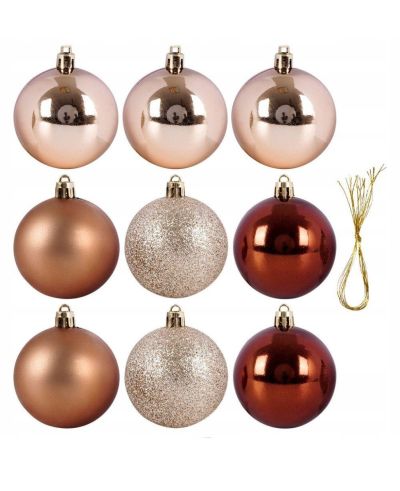 9 Weihnachtskugeln Aus Kunststoff 60Mm - Weihnachtsdekoration