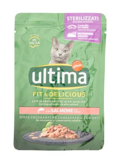 ULTIMA Aliments Humides Chats Castrés Saumon 85G