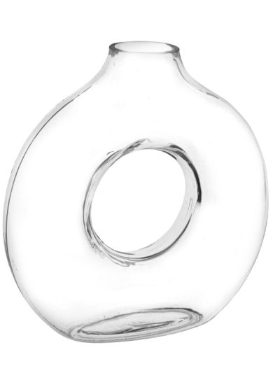 Vase Deco Circle En Verre Transparent 25Cm