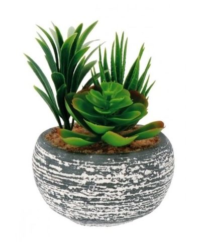 Pot Décoratif Avec Plante Succulente Artificielle 15Cm - Assortis