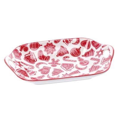 Keramisches Weihnachtstablett 27X18X5Cm - Sortiert