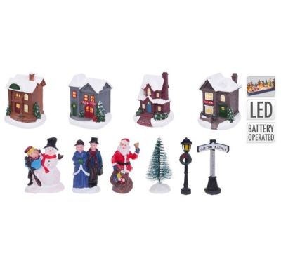 Accessoire Pour Village De Noël - Ensemble Lumineux 