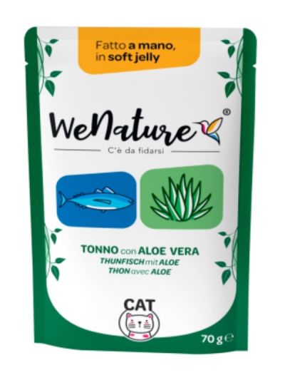 WENATURE Chat Sachet "Handmade In Soft Jelly" Thon Et Aloe Vera 70G