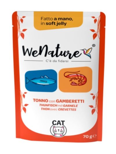 WENATURE Chat Sachet "Handmade In Soft Jelly" Thon Et Crevettes 70G