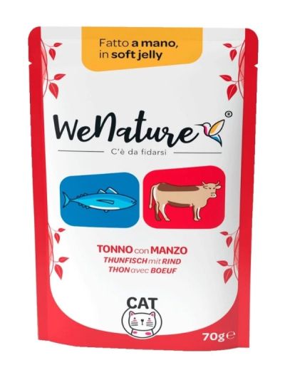 WENATURE Chat Sachet "Handmade In Soft Jelly" Thon Et Bœuf 70G