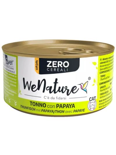 WENATURE Chat Peut "Handmade Zero Grain" Thon Et Papaye 85G