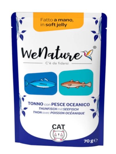 WENATURE Chat Sachet "Handmade In Soft Jelly" Thon Et Poisson De Mer 70G