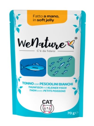 WENATURE Chat Sachet "Handmade In Soft Jelly" Thon Et Poisson Blanc 70G