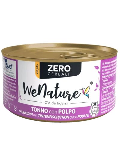 WENATURE Chat Peut "Handmade Zero Grain" Thon Et Pieuvre 85G