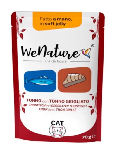 WENATURE Chat Sachet "Handmade In Soft Jelly" Thon Et Thon Grillé 70G