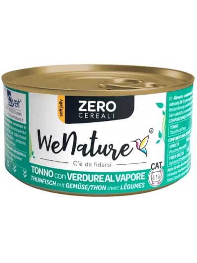 WENATURE Chat Peut "Handmade Zero Grain" Thon Et Légumes Vapeur 85G
