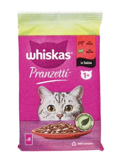WHISKAS Pranzetti Aliments Humides Bœuf Et Agneau 6X50G