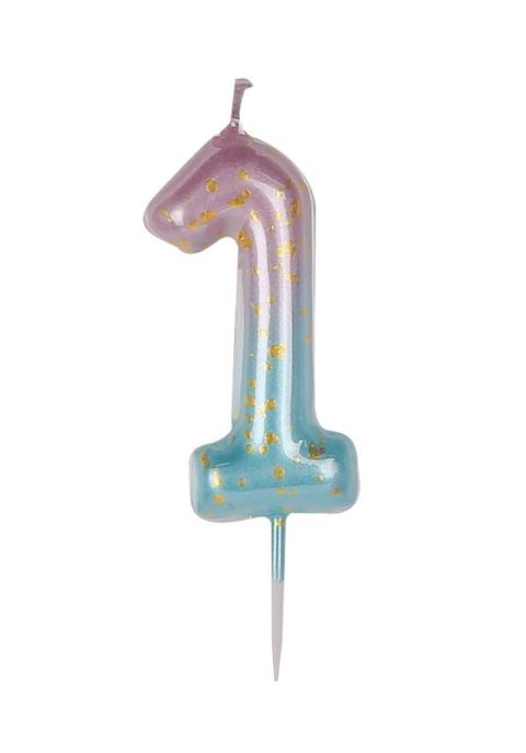 Candela Di Compleanno N. 1 Iridescente 6Cm-0