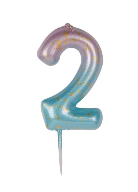Candela Di Compleanno N. 2 Iridescente 6Cm-0
