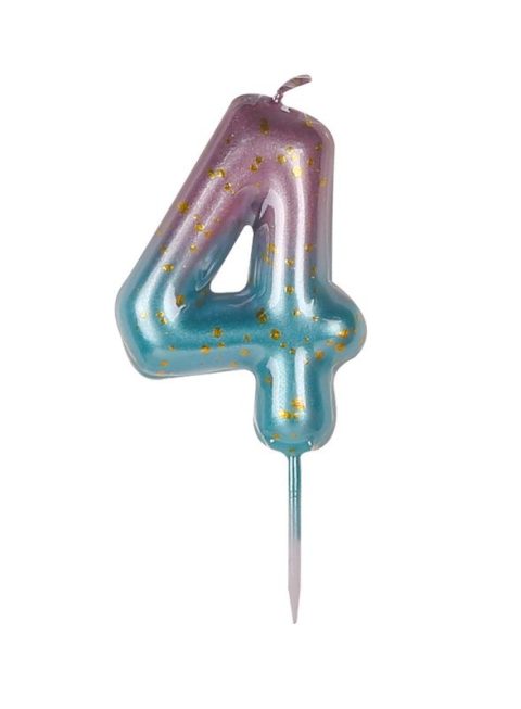 Candela Di Compleanno N. 4 Iridescente 6Cm-0