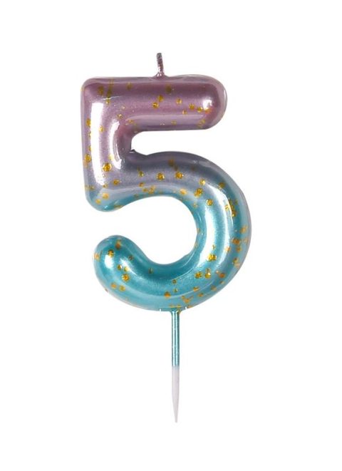 Candela Di Compleanno N. 5 Iridescente 6Cm-0